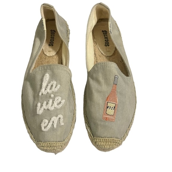 Soludos for Anthropologie La Vie En Rose Smoking Slipper in Chambray Size 7 - Picture 2 of 10